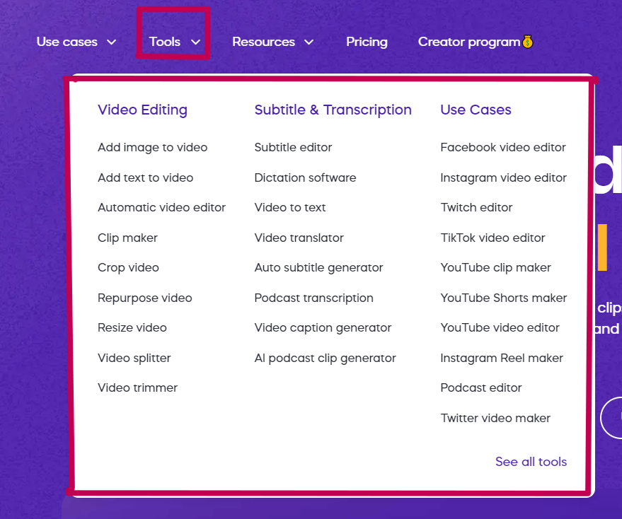 Vizard Ai tools