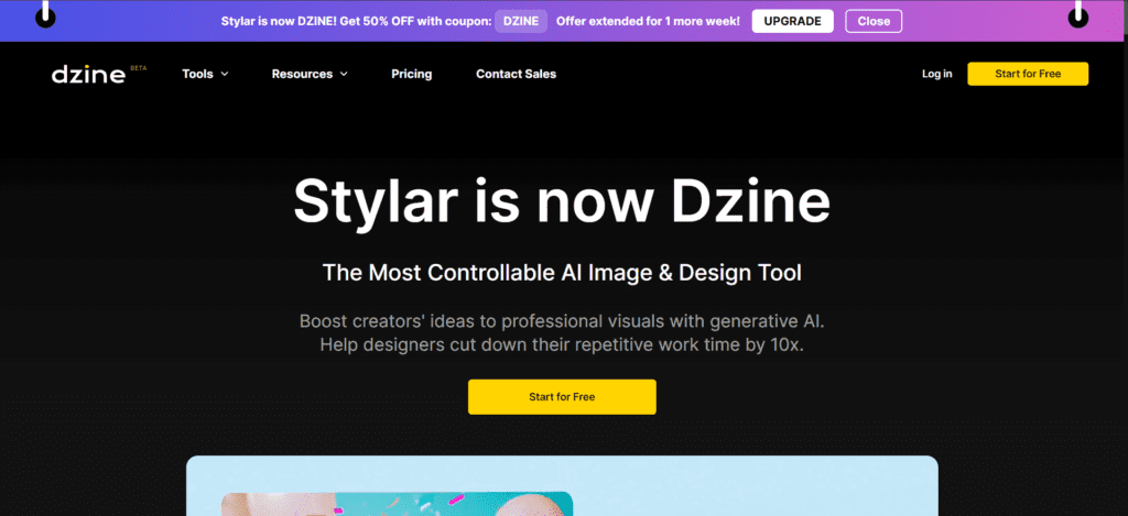  Dzine AI home page