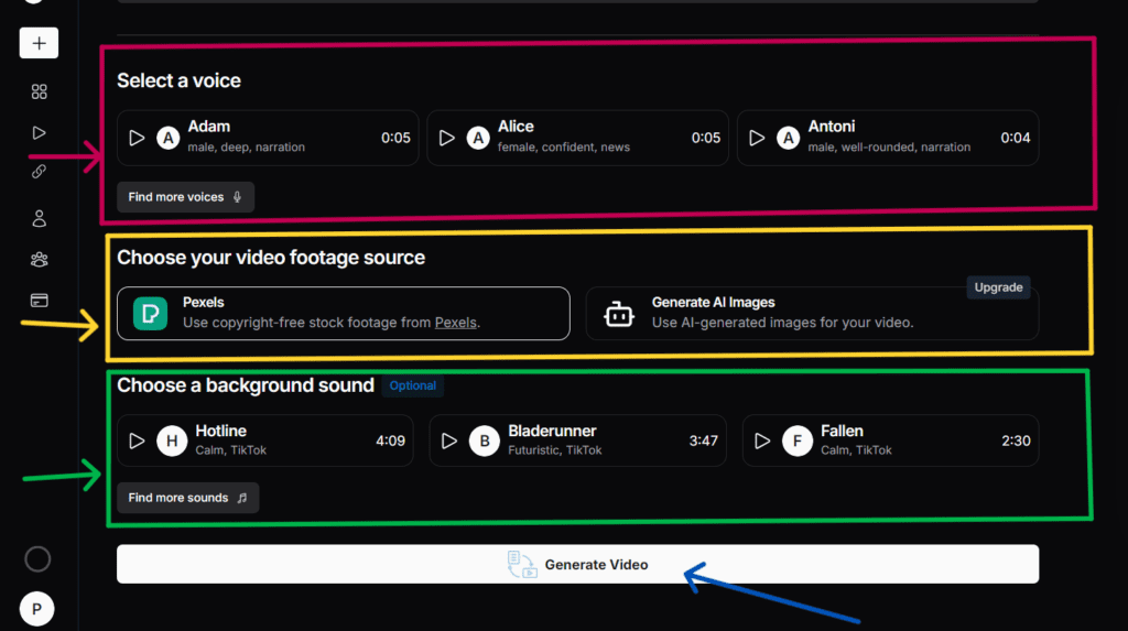 GoVidify AI voice setting