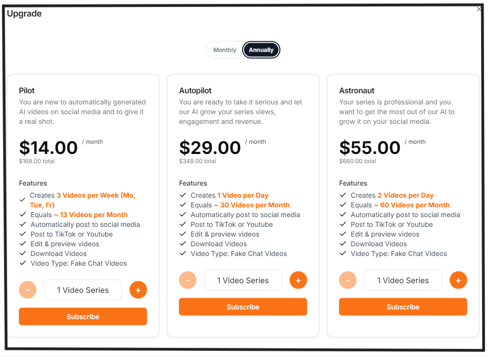 Shortspilot AI Pricing yearly