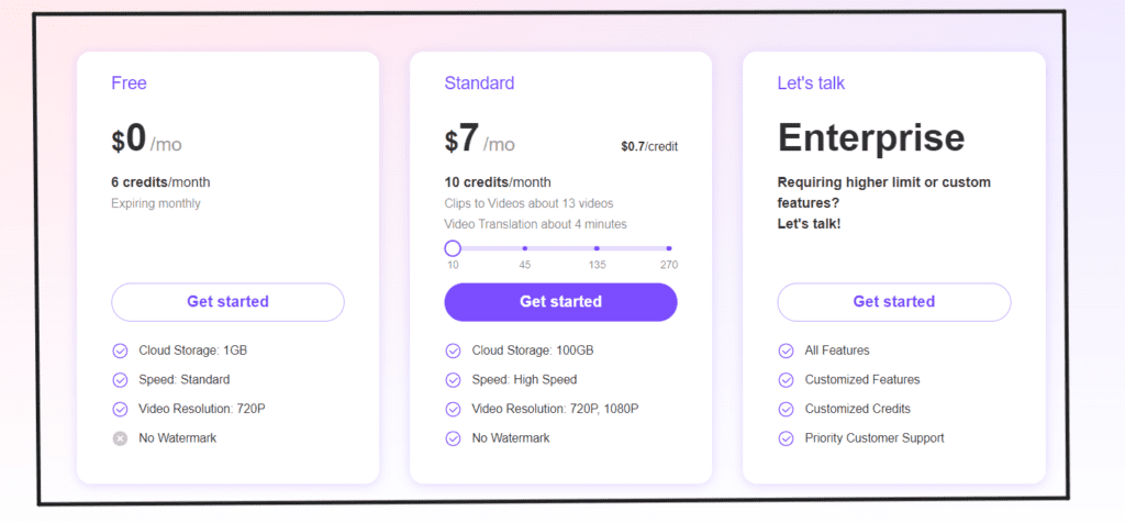 VMEG AI Pricing