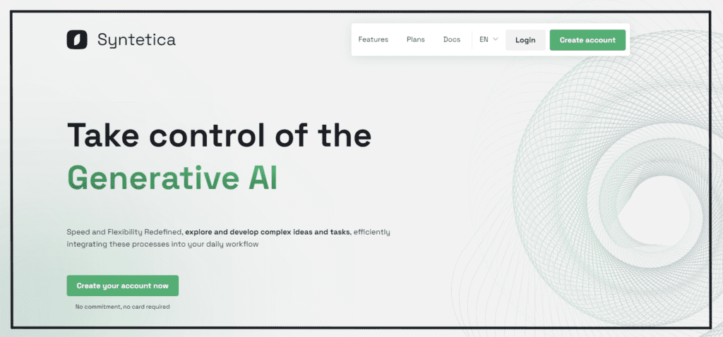 Syntetica AI dashboard