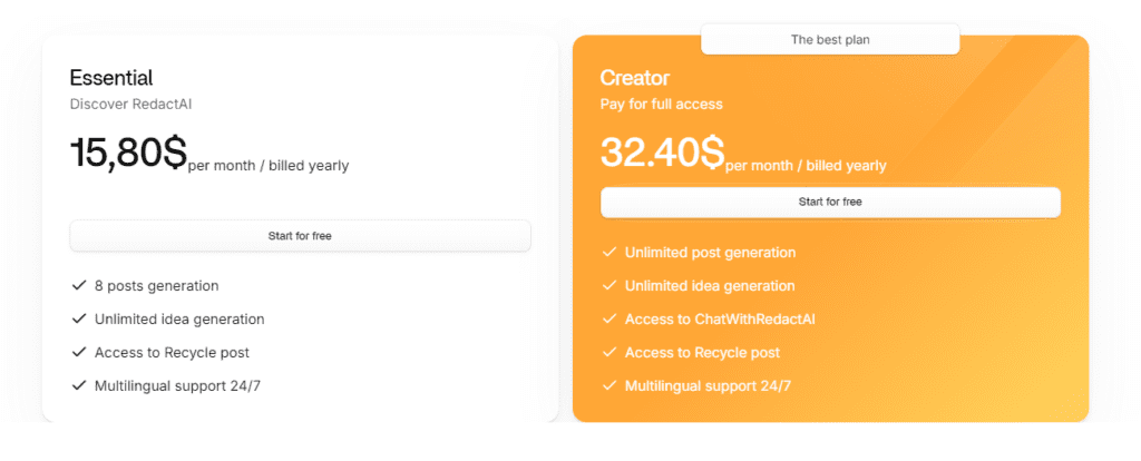  Redact AI Pricing