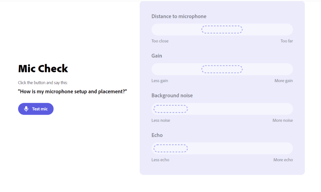 Adobe Podcast AI Mic Check