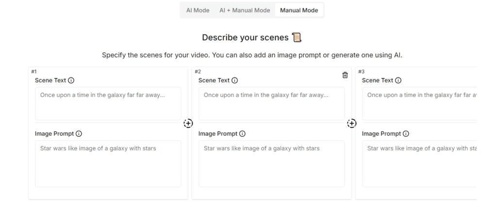 Cliplama AI Script to video mode