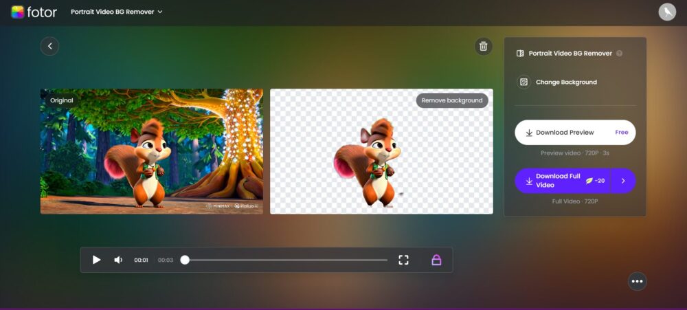 How to use Fotor AI video background change