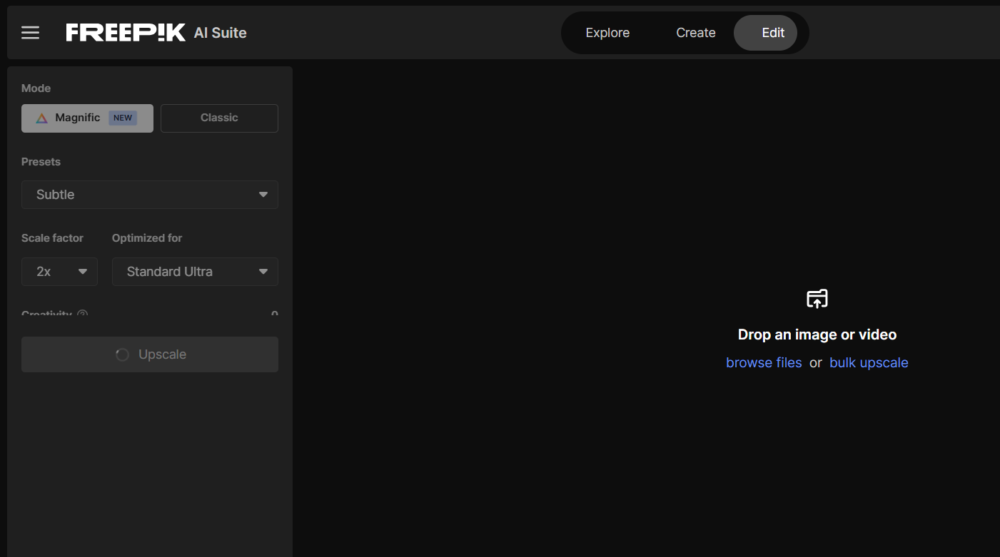 Freepik Image Upscaler